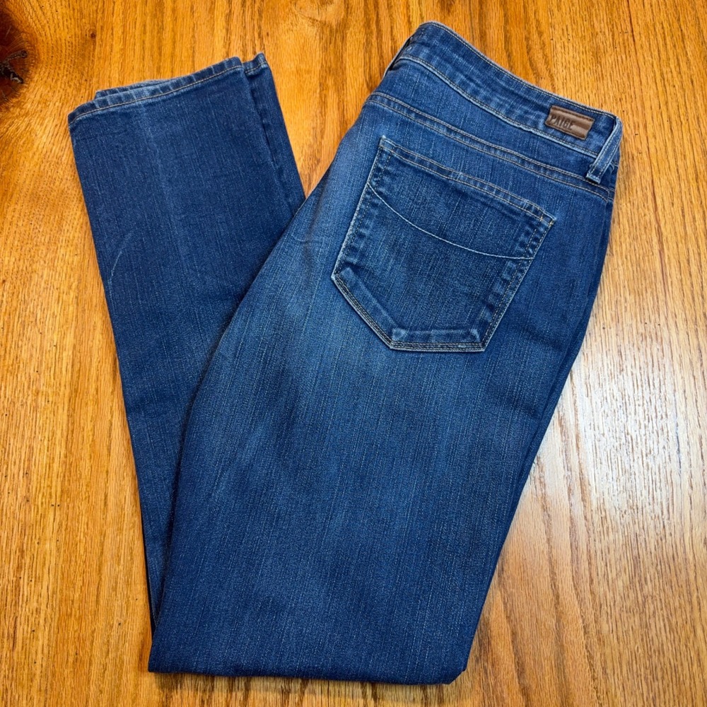 Paige Jimmy Jimmy Skinny Jeans Women 31 (34X31) Blue Denim Mid Rise Stretch Slim